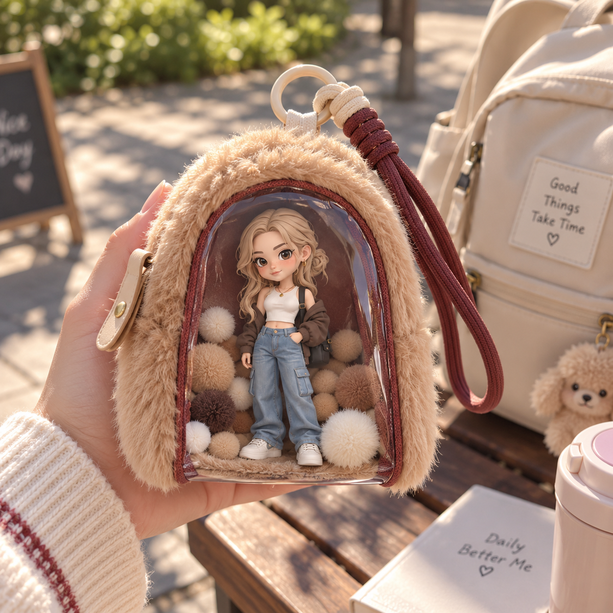 Custom Chibi Figurine Bag Charm from Photo