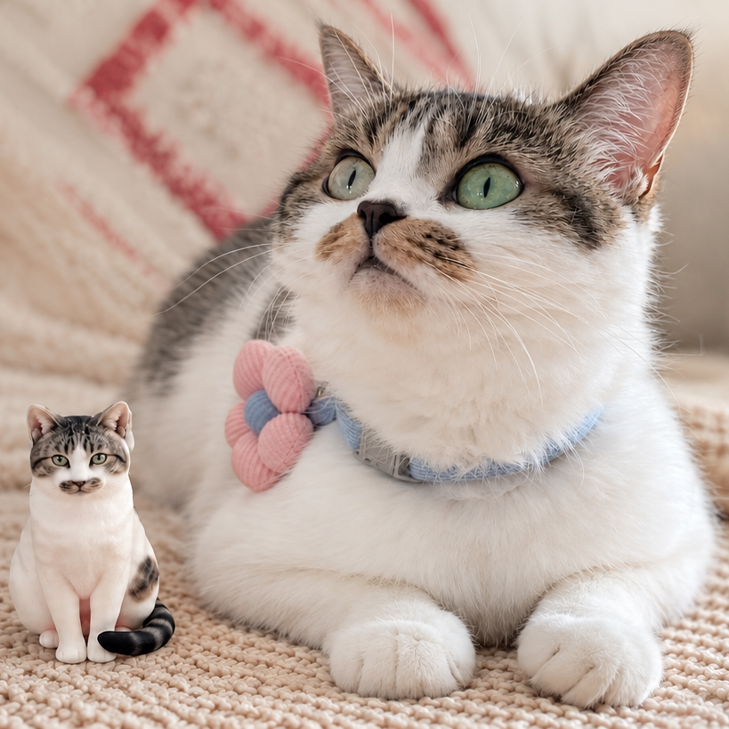 Custom Cat Figurine from Photo – Personalized 3D Cat Keepsake