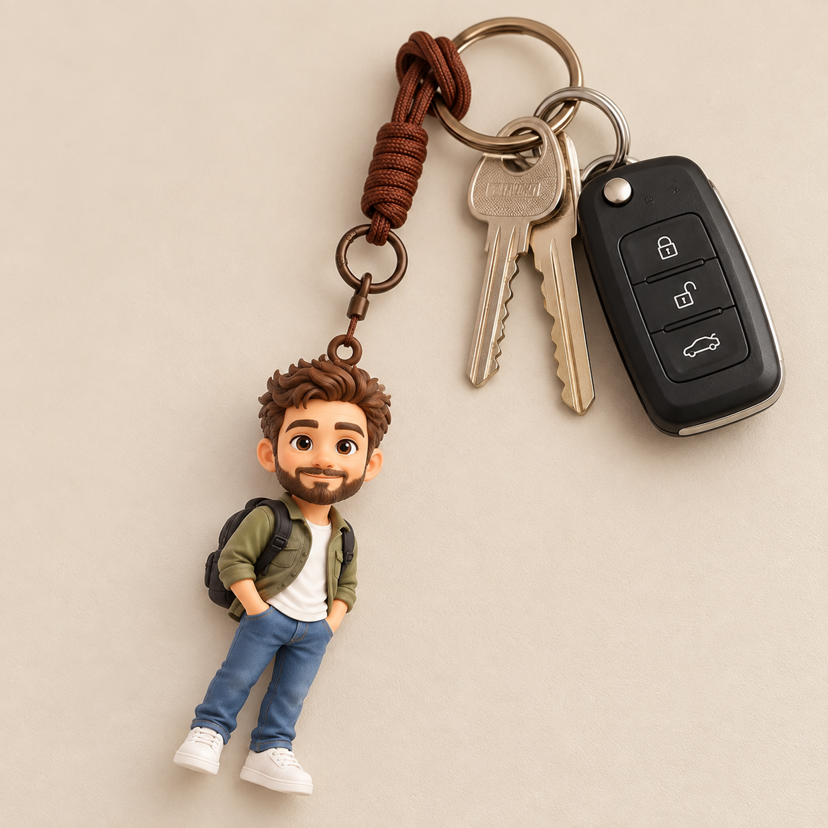 Custom 3D Figurine Keychain from Photo – Personalized Mini Me
